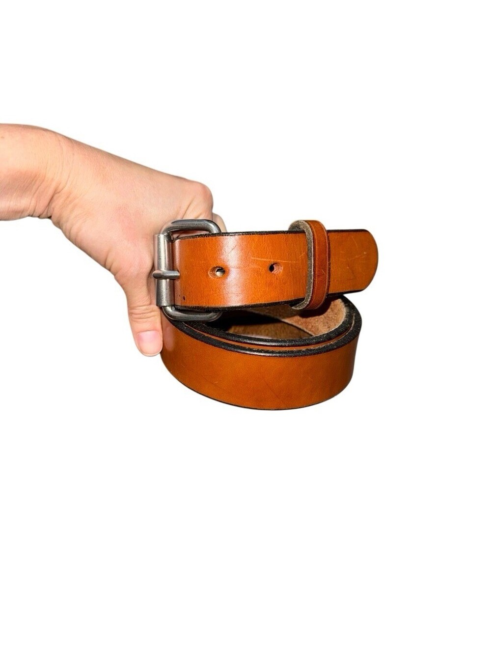 HANKS BELTS Made in USA "THE GUNNER" 40" Brown LEATHER 1.5" 100 Year Belts